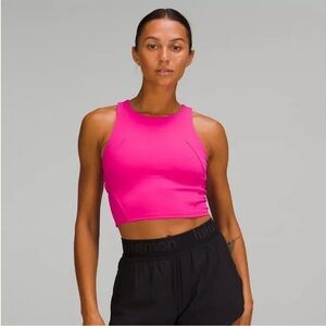 Lululemon Wunder train racerback tank top crop sonic pink